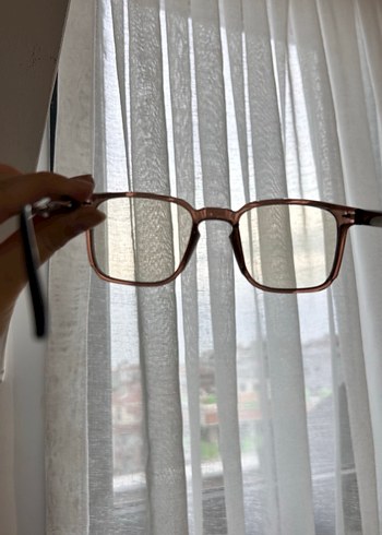 Şeffaf Kahverengi Minimalist Kadın Gözlüğü - Görsel 5