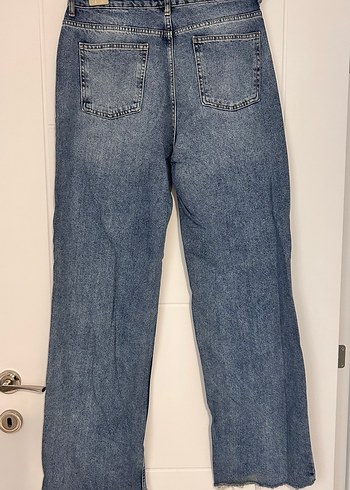 Kadın Gri Mavi Bol Kesim Kot Pantolon - Görsel 2