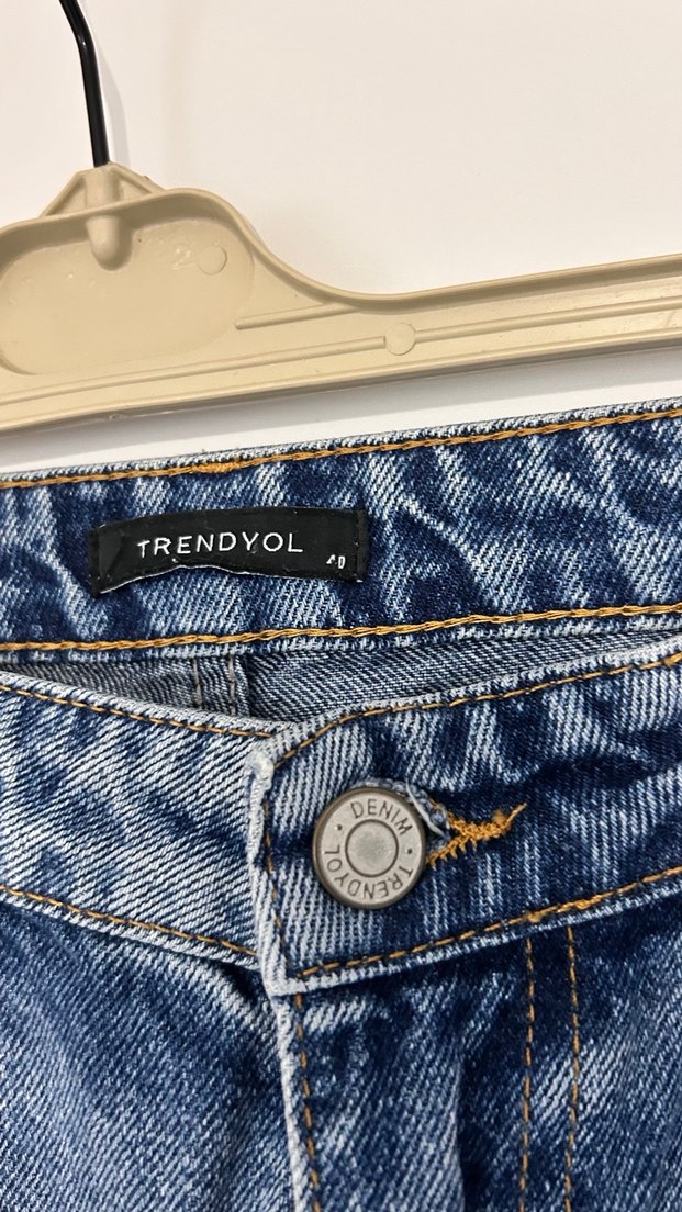 Kadın Gri Mavi Bol Kesim Kot Pantolon - Görsel 3