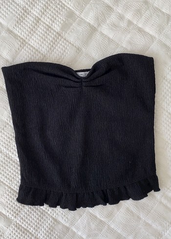 xs Beden bershka siyah straplez crop