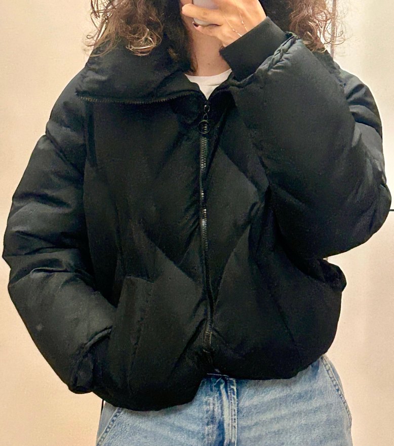 S Beden Siyah Şişme Mont - Görsel 3