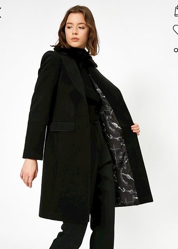 Koton 40 Beden Siyah Kaban - Görsel 8