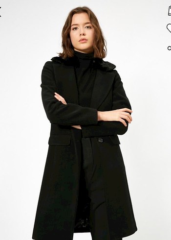 Koton 40 Beden Siyah Kaban - Görsel 9