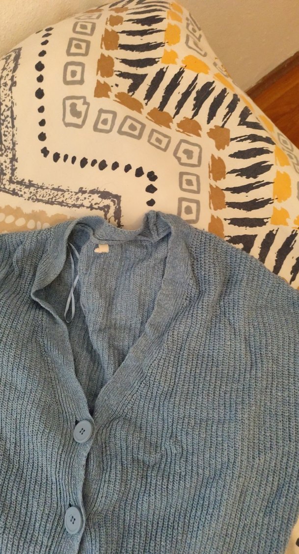 Gri Örgü Kısa Kadın Hırka - Görsel 4