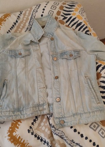 Düğmeli Gri Kadın Denim Ceket - Görsel 4