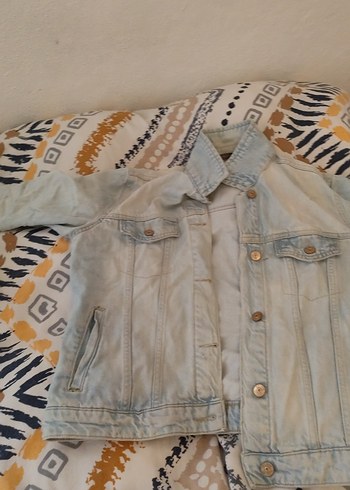 Düğmeli Gri Kadın Denim Ceket - Görsel 3