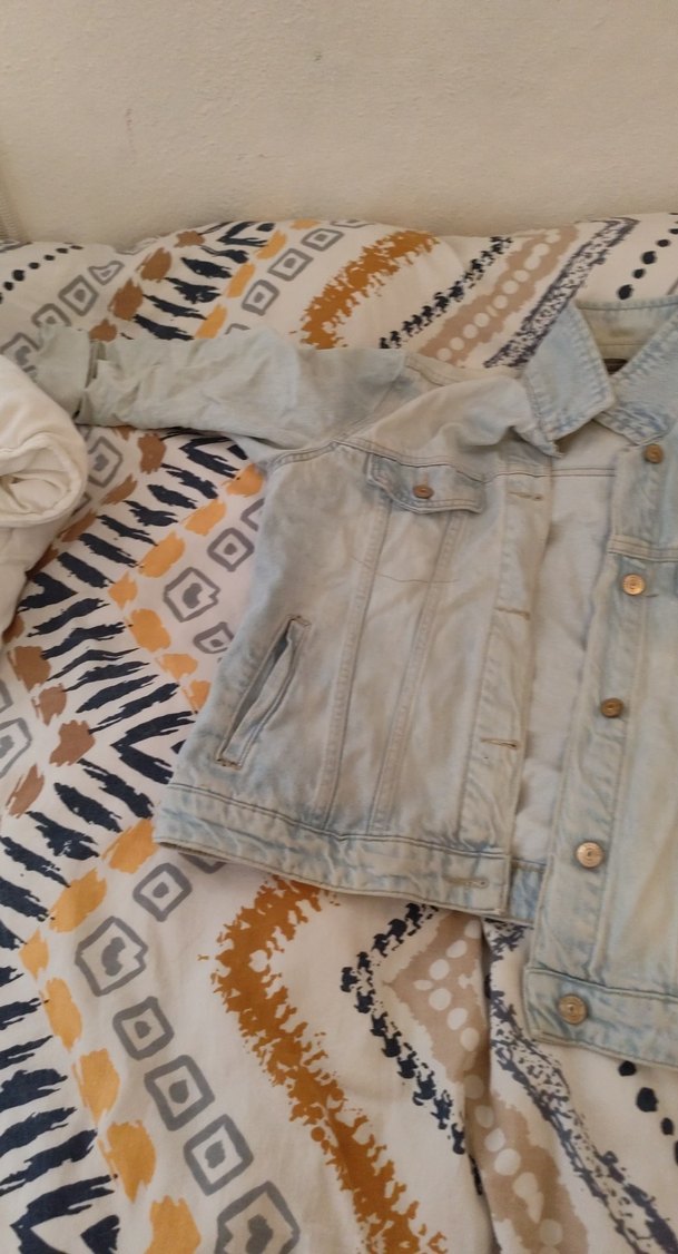 Düğmeli Gri Kadın Denim Ceket - Görsel 2