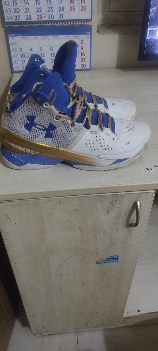 Beyaz Mavi Bağcıklı Basketbol Ayakkabısı - Görsel 4