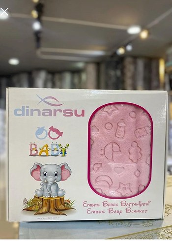 Dinarsu Desenli Pembe Bebek Battaniyesi
