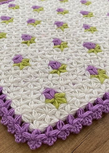 Mor Pastel Renkli Örgü Banyo lifi - Görsel 2