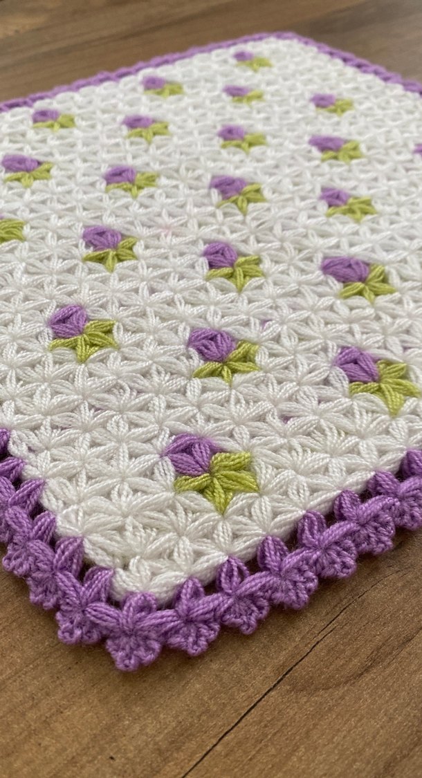 Mor Pastel Renkli Örgü Banyo lifi - Görsel 2