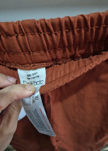 6 Yaş Beden Kahverengi Kemerli çocuk Keten Pantolon
