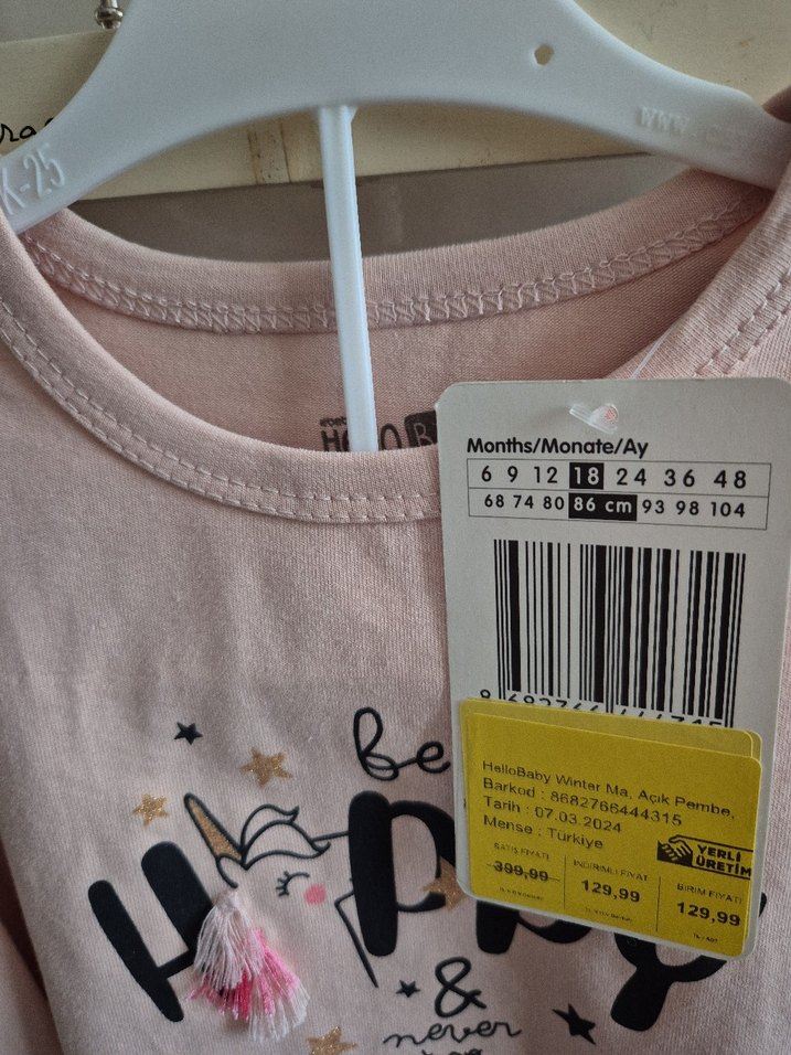 Pembe Örgü Uzun Kollu Kız Bebek Takımı - Görsel 2