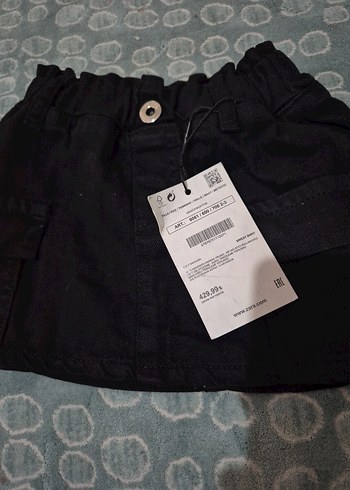 Siyah Düğmeli Kız Kot Etek - Görsel 2