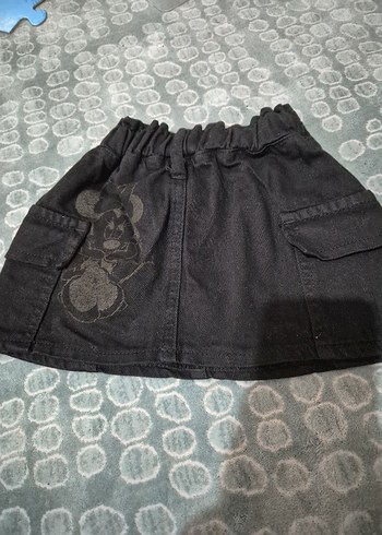 Siyah Düğmeli Kız Kot Etek - Görsel 4