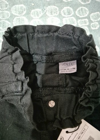 Siyah Düğmeli Kız Kot Etek - Görsel 3