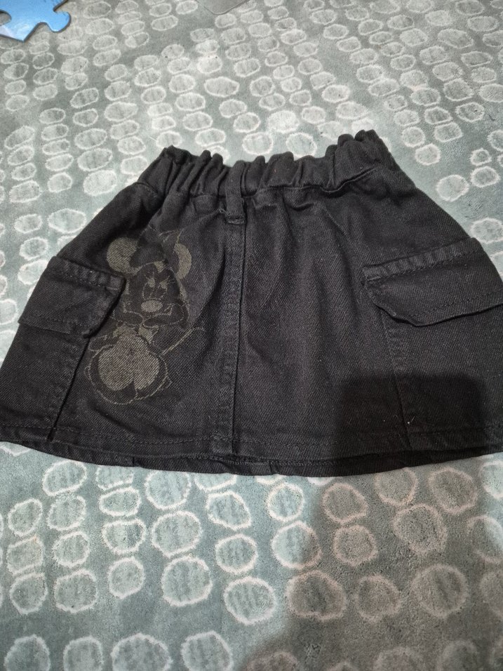 Siyah Düğmeli Kız Kot Etek - Görsel 4