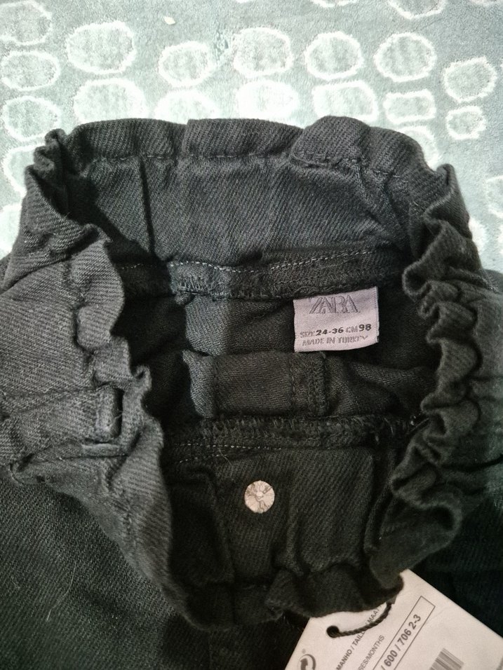 Siyah Düğmeli Kız Kot Etek - Görsel 3