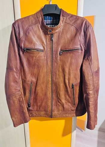 Derimod Kahverengi Deri Ceket - Görsel 4