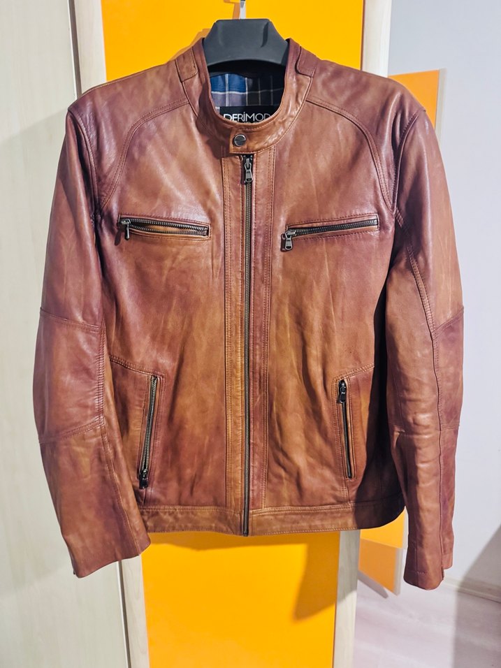 Derimod Kahverengi Deri Ceket - Görsel 4