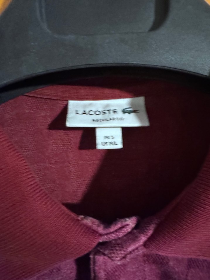 Lacoste Bordo Düğmeli Polo Yaka Erkek Tişört - Görsel 2