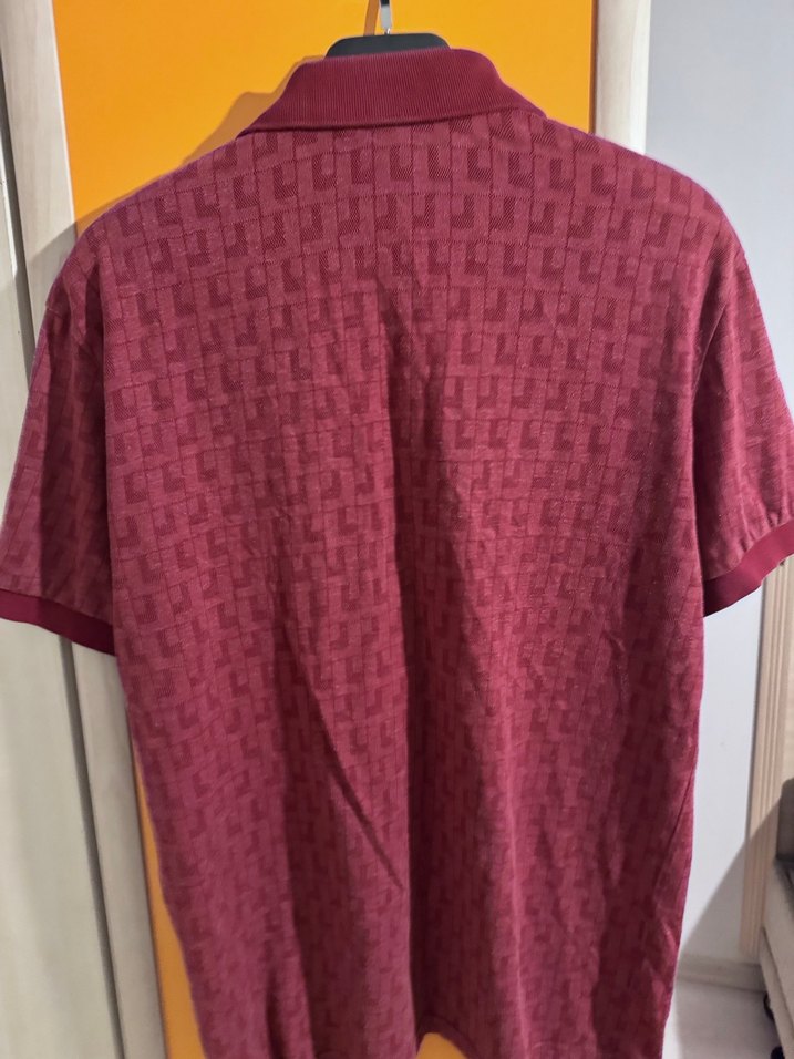 Lacoste Bordo Düğmeli Polo Yaka Erkek Tişört - Görsel 3