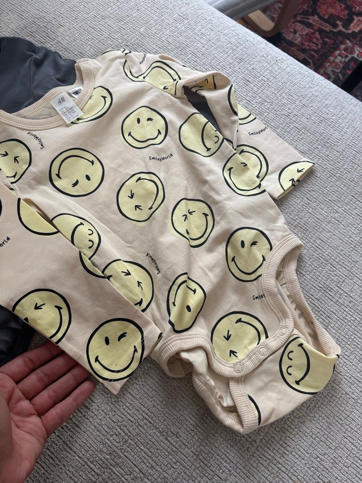 H&M çıtçıtlı Uzun Kollu Baskılı Bebek Body - Görsel 4