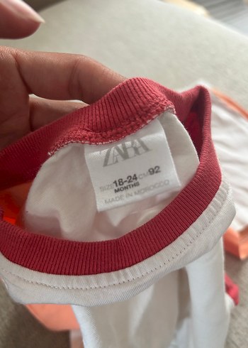 1,5 Yaş Beden beyaz Renk ZARA Pastel Renkli Kısa Kollu Takım