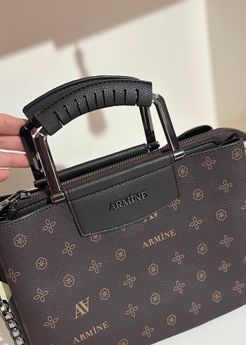Beden kahverengi Renk ARMINE Zincir Detaylı Kahverengi Deri Çanta