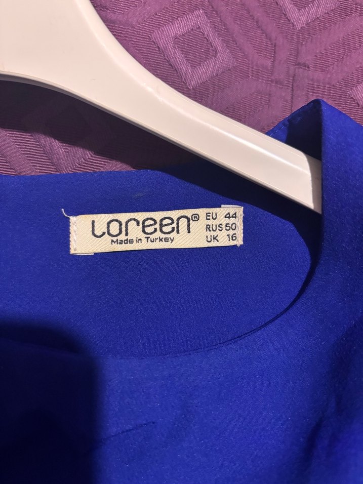 Kuşaklı Uzun Mavi Kadın Elbise - Görsel 4