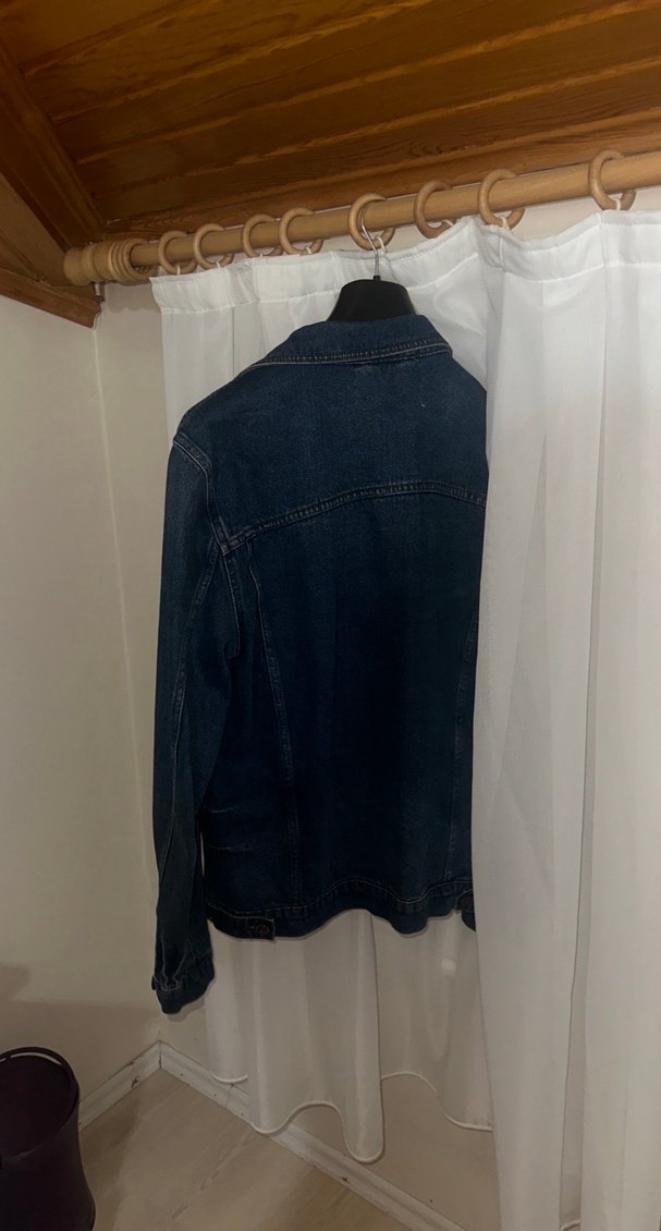 Erkek mavi kot  Ceket, Düğmeli, Uzun Kollu - Görsel 3