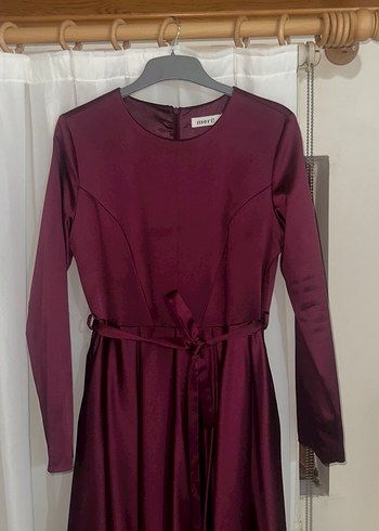 40 beden bordo saten  abiye - Görsel 3