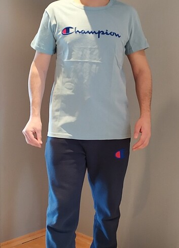 xl Beden mavi Renk Champion marka t-shirt L & XL beden 
