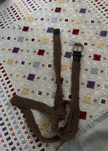 Bohem Örgü Kahverengi Kadın Kemer - Görsel 2