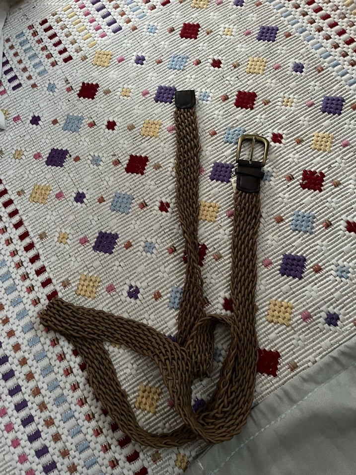 Bohem Örgü Kahverengi Kadın Kemer - Görsel 2