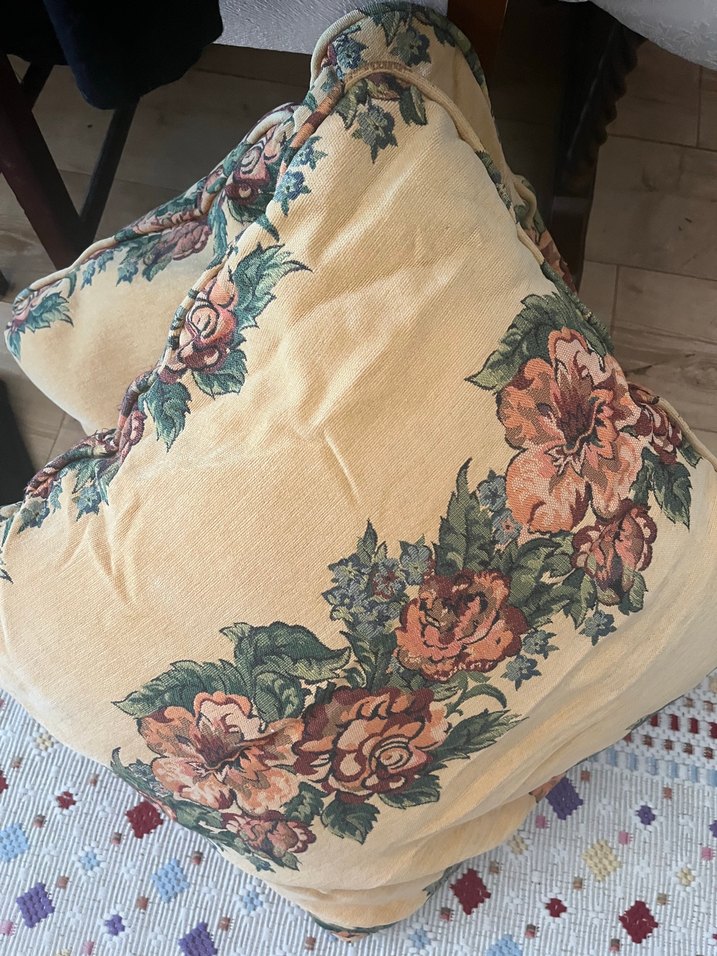 Bej Bohem Çiçek Desenli Minder - Görsel 3