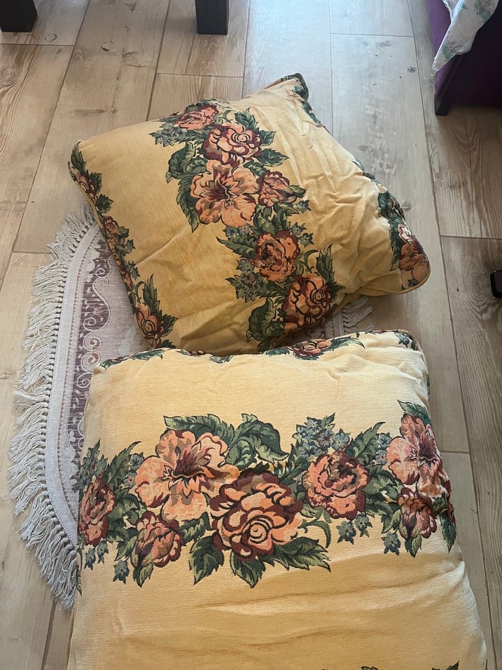 Bej Bohem Çiçek Desenli Minder - Görsel 2