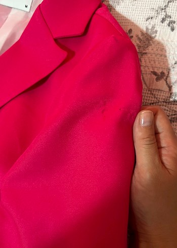 Diğer Düğmeli pembe Kadın Blazer Ceket pantolon