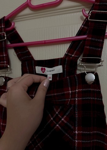 Siyah Bordo Kareli Salopet - Görsel 2