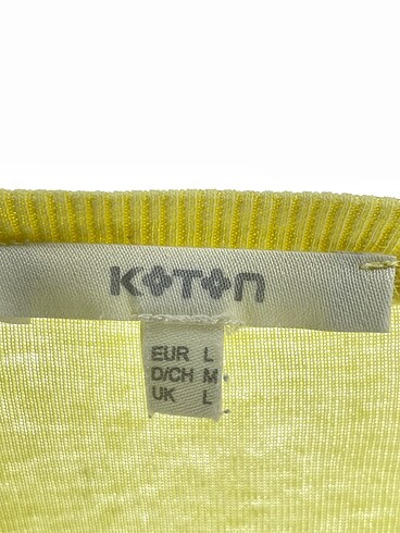 l Beden sarı Renk Koton T-shirt %70 İndirimli.