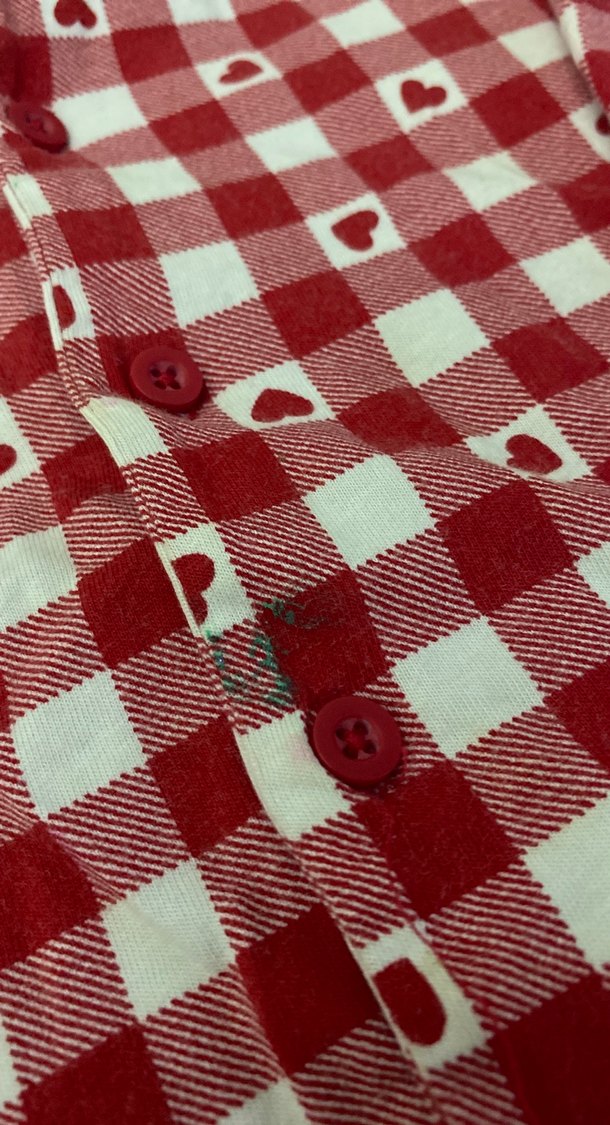 Kızlar için kırmızı ekose düğmeli gömlek - Görsel 2