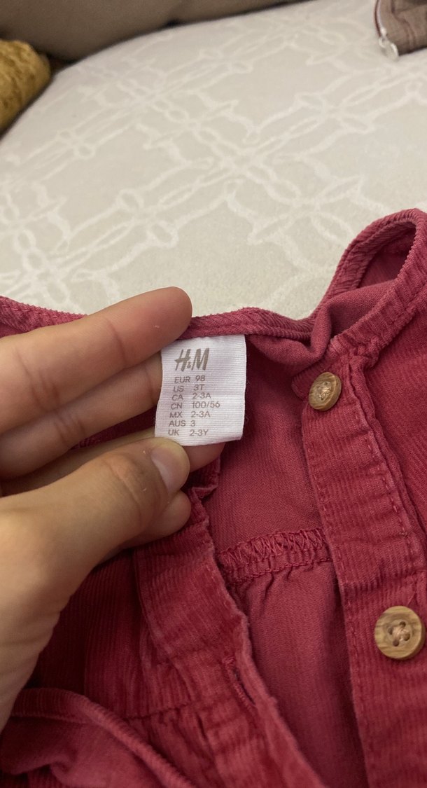 Bordo Kız Çocuk Keten Fırfırlı Bluz - Görsel 2