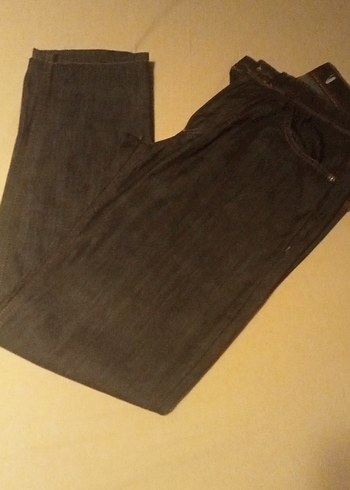 Kahverengi Kemerli  kadın Denim Pantolon - Görsel 4