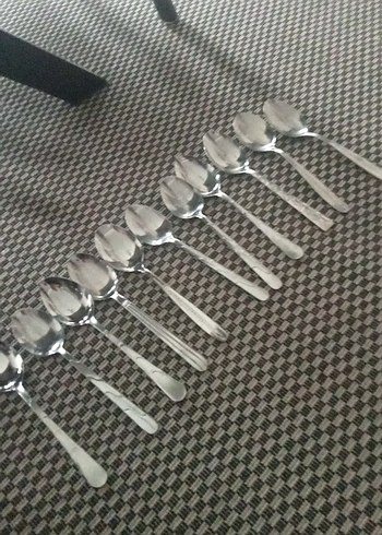 Gri-Beyaz Metal yemek Kaşıkları Seti - Görsel 5