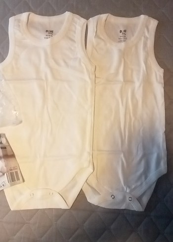 Bebek Erkek Beyaz Kolsuz Pamuklu Body - Görsel 3