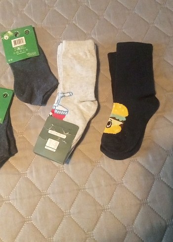 Erkek Çocuk Gri Düz Çorap Seti 5 cift - Görsel 6