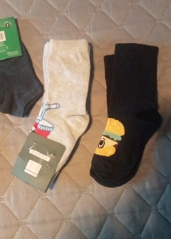 Erkek Çocuk Gri Düz Çorap Seti 5 cift - Görsel 4