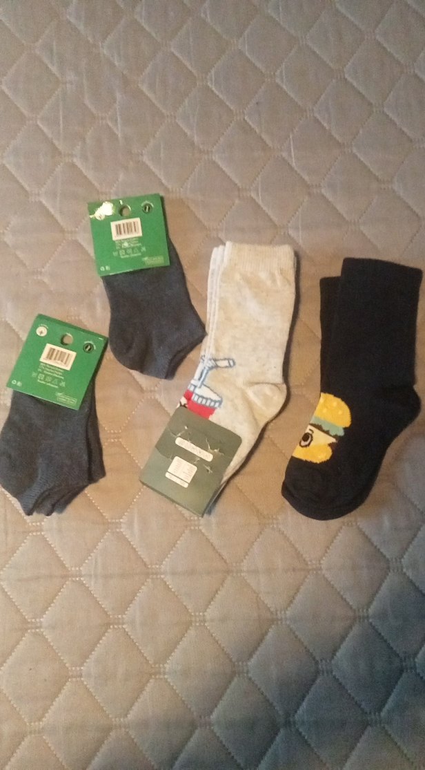 Erkek Çocuk Gri Düz Çorap Seti 5 cift - Görsel 3