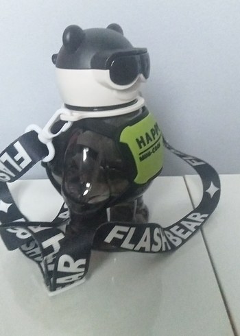 Renkli Siyah Ayı Figürlü Çocuk Termos suluk - Görsel 7