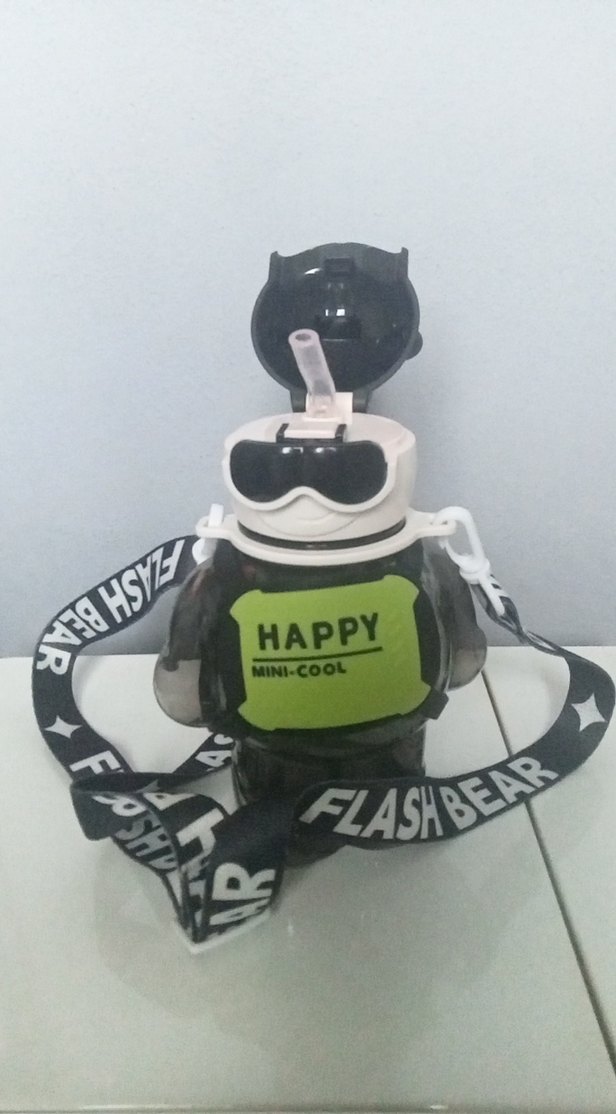 Renkli Siyah Ayı Figürlü Çocuk Termos suluk - Görsel 4